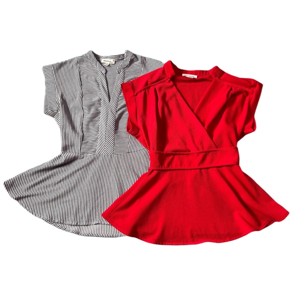 Monteau Dressy Peplum Blouses Size Small  (Set of 2)